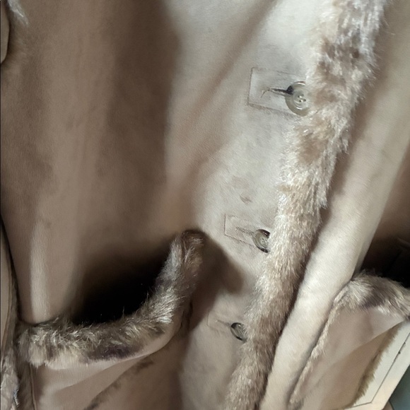 Dennis Basso sz m Faux Fur Suede Like Hooded Reversible Coat like new! - Picture 9 of 13